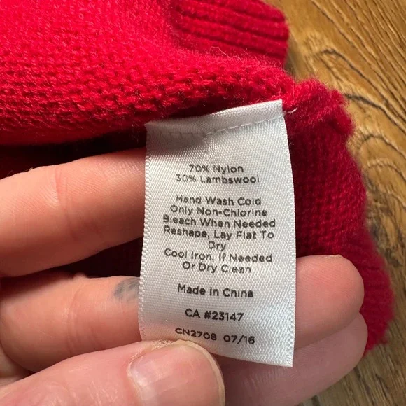 Talbots Lambswool Fair Isle Knit Sweater Womens L Red Blue Crew Neck Buttons - Picture 11 of 11